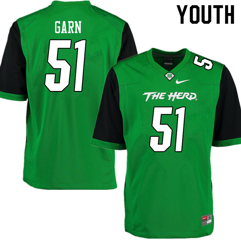 Youth #51 Michael Garn Marshall Thundering Herd College Football Jerseys Sale-Gren - Click Image to Close